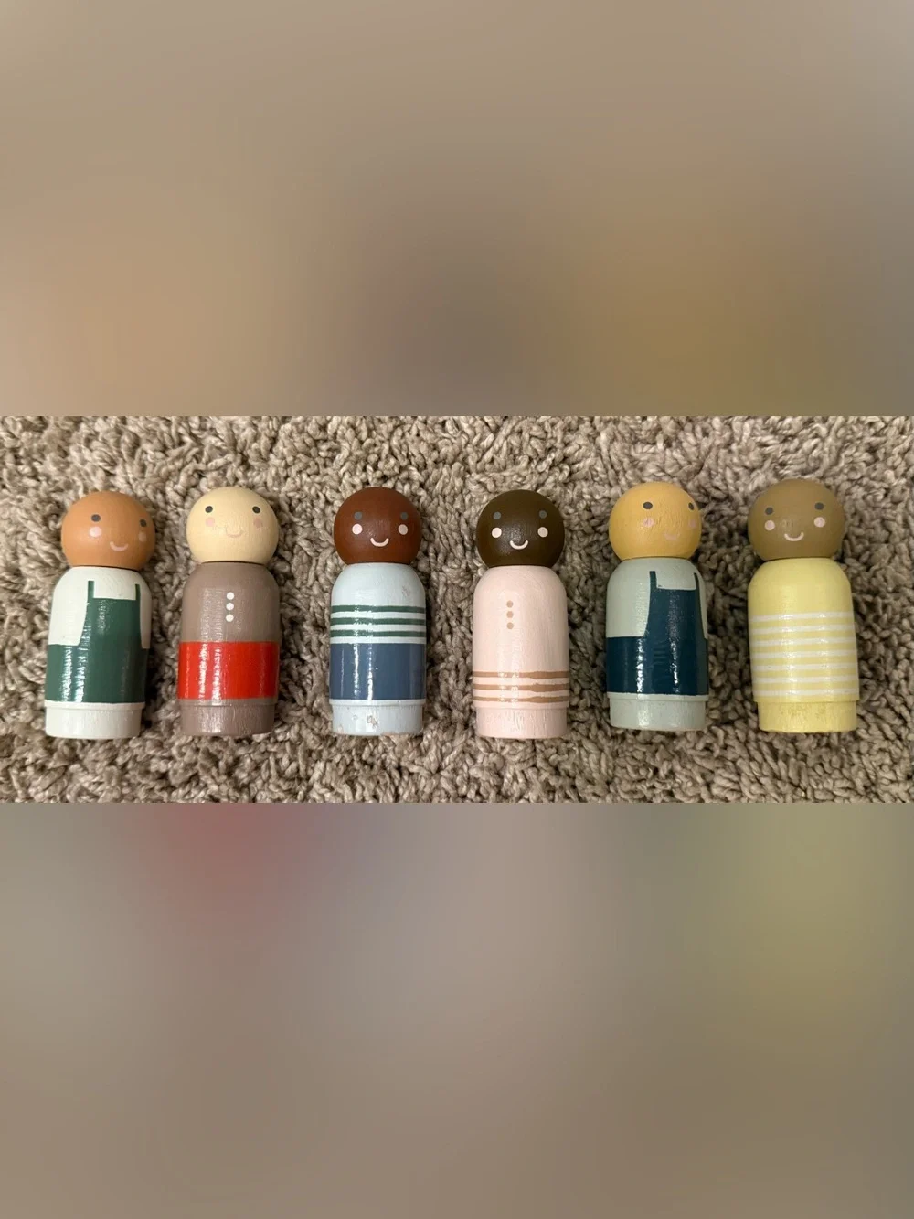 Hearth & Hand with Magnolia Wooden Family Peg Dolls Set of 6 Target Montessori